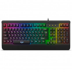 SVEN KB-G9450 Gaming Keyboard, Membrane with tactile feedback, Software for keys programming and backlighting management,  Metal Plate, 104 keys, 12 Fn-keys, Rus, 1.8m, USB, Black